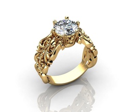 ornament ring n2 jewelry gold diamond sterling jewellery wedding engagement silver stone rings 3d print model - Mito3D