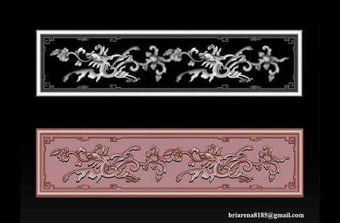 ornamental 3d modelo tallado decoración ornamento barroco clásico madera 3dmodel cnc elemento medallón hojas cornisa rococó casa 3d print model - Mito3D