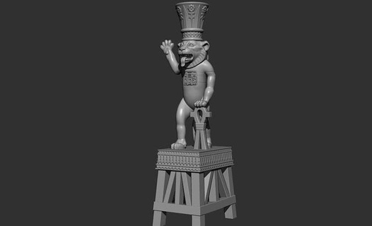 ornamentale unguento vaso Leone Dio bestutankhamen 3d modello stampabile arte sculture egiziano funerario storico storia re 3d print model - Mito3D