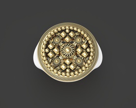 ornementé anneaux ensemble m2 oriental ancien sceau arabe ethno or argent platine précieux luxe hommes homme solide élégant classe conception bimétallique bijoux 3d print model - Mito3D