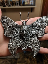 ornate butterfly female ornament wall mirror ancient giger art sculptures 3d print model - Mito3D
