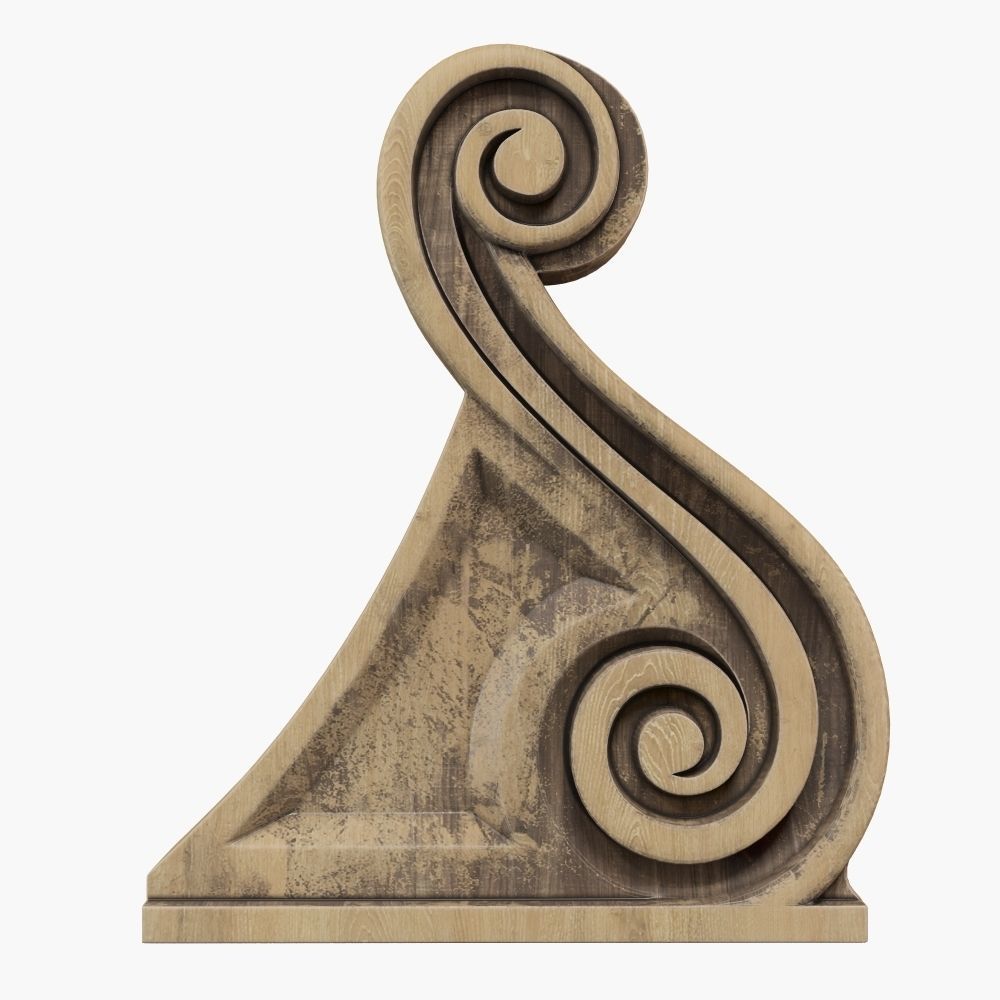 ornate corbel bracket house molding moulding ornament support carved photorealistic detailed architectural element pediment cnc artcam art decor 3D print model - Mito3D