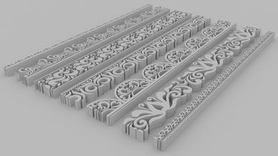 ornate divides 01 - set printable 7 varitions art antique architectural bas carved carving classic molding decor decorate decoration decorations design elements moulding relief style vintage other 3d print model - Mito3D