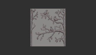 aves on árbol cajón mueble mobiliario gabinete almacenamiento dormitorio vestidor tallado mano floral antiguo derrumbado cnc romántico diseño ornitología sereno copa casa artcam stl 3d print model - Mito3D