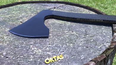 ortas axe no 12 tactical weapon 3d printable games-toys low poly game ready tree bladed battle games toys accessories 3d print model - Mito3D