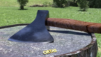 ortas axe no 14 heavy forest 3d printable games-toys game ready low poly wood nature battle games toys accessories 3d print model - Mito3D