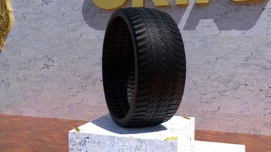 découlant pneu no 42 jeu prêt 3d imprimable camion voiture roue poly courses route jeux jouets 3d print model - Mito3D