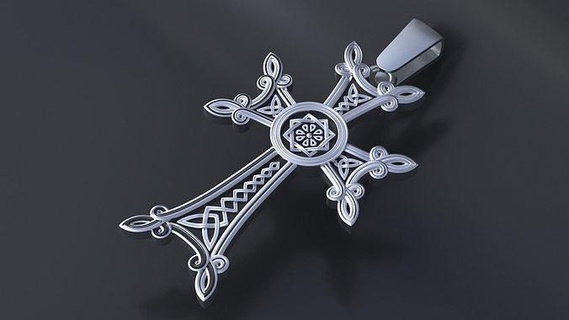 ortodosso armeno attraversare cnc modello cristiano gioielleria Gesù Chiesa religioso oro argento pendente ornamento architettonico religione arte Dio ciondoli 3d print model - Mito3D