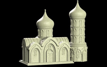orthodox chapel architecture religion dome tower church building traditional cupola wargame scenic scenary terrain warhammer dungeon dragons gold paladin crosslances games toys game accessories 3d print model - Mito3D