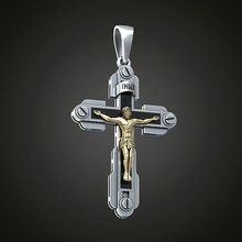 orthodoxe Christian traverser bois boulons religion Dieu luthérien Jésus religiou objet Bible sacré bijoux pendentifs 3d print model - Mito3D