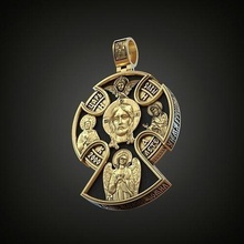 orthodox christian cross wood saints jesus cyrillic prayer jesu religiou bible virgin mary arhcangel christ jewelry pendants 3d print model - Mito3D
