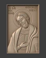 orthodox christian icon alexander nevsky art relief religious jewellery sculpture church sculptures 3d print model - Mito3D