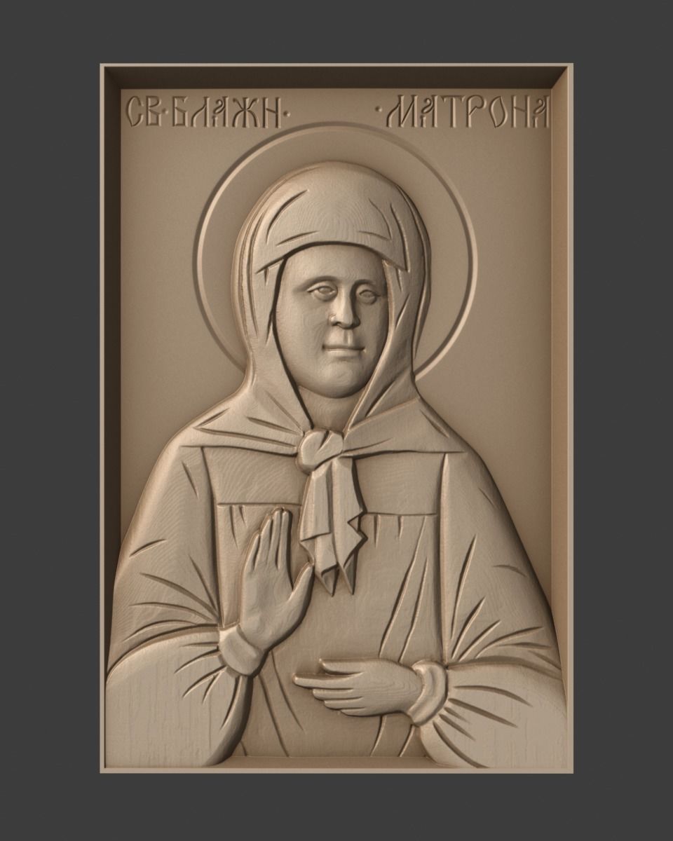 Ortodoks Hıristiyan simgesi matrona Moskova sanat rahatlama dini mücevher heykel simge kilise heykeller 3D print model - Mito3D