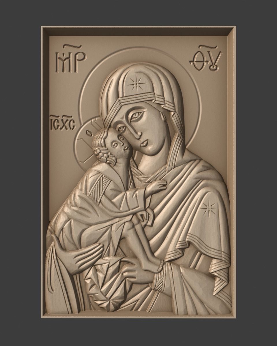 Ortodoks Hıristiyan simge Hanım bizim değil sanat rahatlama dini mücevher heykel kilise heykeller 3D print model - Mito3D
