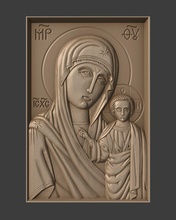 orthodoxe christian icône dame of kazan soulagement religieux bijoux sculpture église art sculptures 3d print model - Mito3D