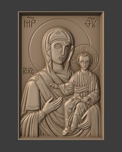 orthodox christian icon lady of smolensk relief religious jewellery sculpture church art sculptures 3d print model - Mito3D