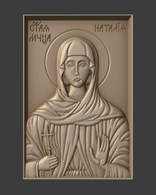 orthodox christian icon saint natalia art relief religious jewellery sculpture church sculptures 3d print model - Mito3D