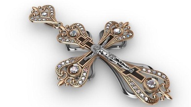 orthodoxe traverser Sauveur saints 3dprinted conception mode or d'or bijou bijoux impression imprimable prototypage argent pendentifs 3d print model - Mito3D