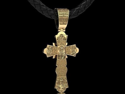 orthodox cross gold saint jewel jewelry pendants 3d print model - Mito3D