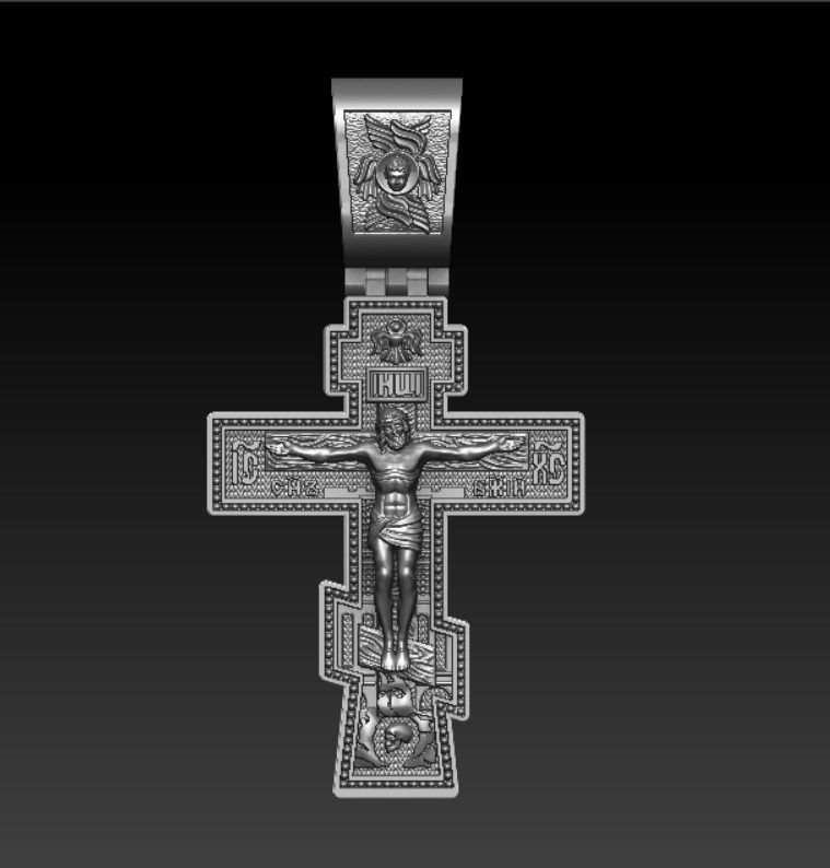 orthodox cross printable cnc gold jewelry silver jewellery jewel sterling orthdox jesus christ pendants 3D print model - Mito3D