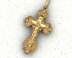 orthodox cross jewelry 3d model symbol religion pendants 3d print model - Mito3D