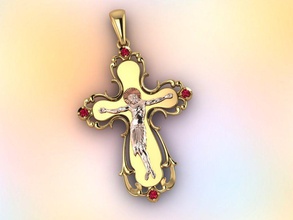 orthodox brust kreuz kruzifix jesus religiou bibel objekt jüdisch gold luxus schmuck anhänger judentum dom kalvarienberg israel 3d print model - Mito3D