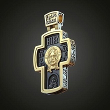 Ortodoks ayin altın çapraz Odun Yunan Rusça takı ahşap Hıristiyanlık dini aziz Michael kolye 3d print model - Mito3D