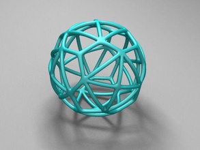 orthokis turquoise geometric ring mathematics art geometry sphere patterns 3d printing mathematical math 3d print model - Mito3D