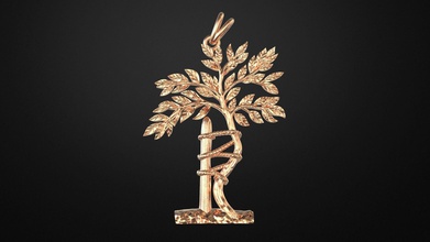 ortopedik sembolü takı ameliyat sembol çarpık ağaç tıp bilim ahşap kök ortho bakım yaprak altın mücevher kolye orthopedie 3d print model - Mito3D