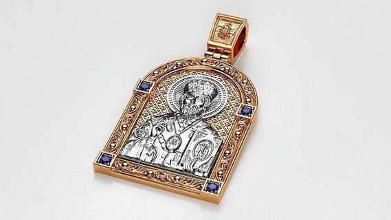 ortodoks st Nicolas kolye 002 din ikon stl yönlendirici Tanrı İsa isa takı Ortodoks Hıristiyan kilise Noel gümüş Kutsal Kitap kutsal dindar Nicolai 3d print model - Mito3D
