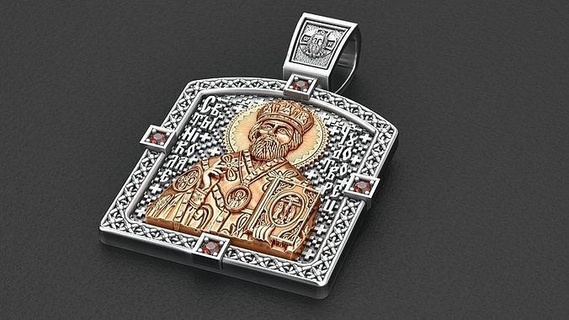 ortodoks st Nicolas kolye din ikon stl yönlendirici Tanrı İsa isa takı Ortodoks Hıristiyan kilise Noel gümüş Kutsal Kitap kutsal dindar Nicolai 3d print model - Mito3D