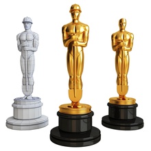 oscar pelle statue film sculpture hollywood cinéma prix nomination académie récompenses caméra films figure nominations bobine casque art sculptures 3dprint 3d print model - Mito3D