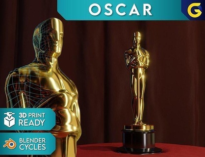 Oscar heykelcik 3d Yazdır hazır akademi ödüller hak altın göstermek ödül liderlik bronz 2023 şekil zafer Sanat film yedinci kategoriler heykeller 3d print model - Mito3D