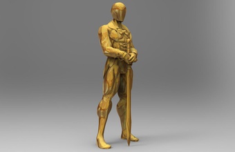 oscar statua uomo scultura figura premio cavaliere vincitore campione lega squadra figurina corpo vincere calcio arte sculture 3d print model - Mito3D