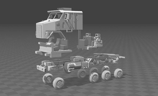 oshkhos m1070 Kit Fahrzeug LKW Militär Transport industriell schwer Traktor Anhänger Ladung Hobby DIY Automobil 3d print model - Mito3D
