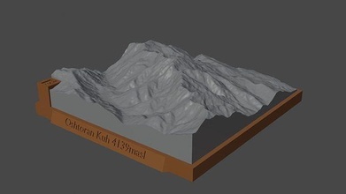 oshtoran kuh mountain landscape volcano terrain environment nature photogrammetry elevation dem science 3d print model - Mito3D