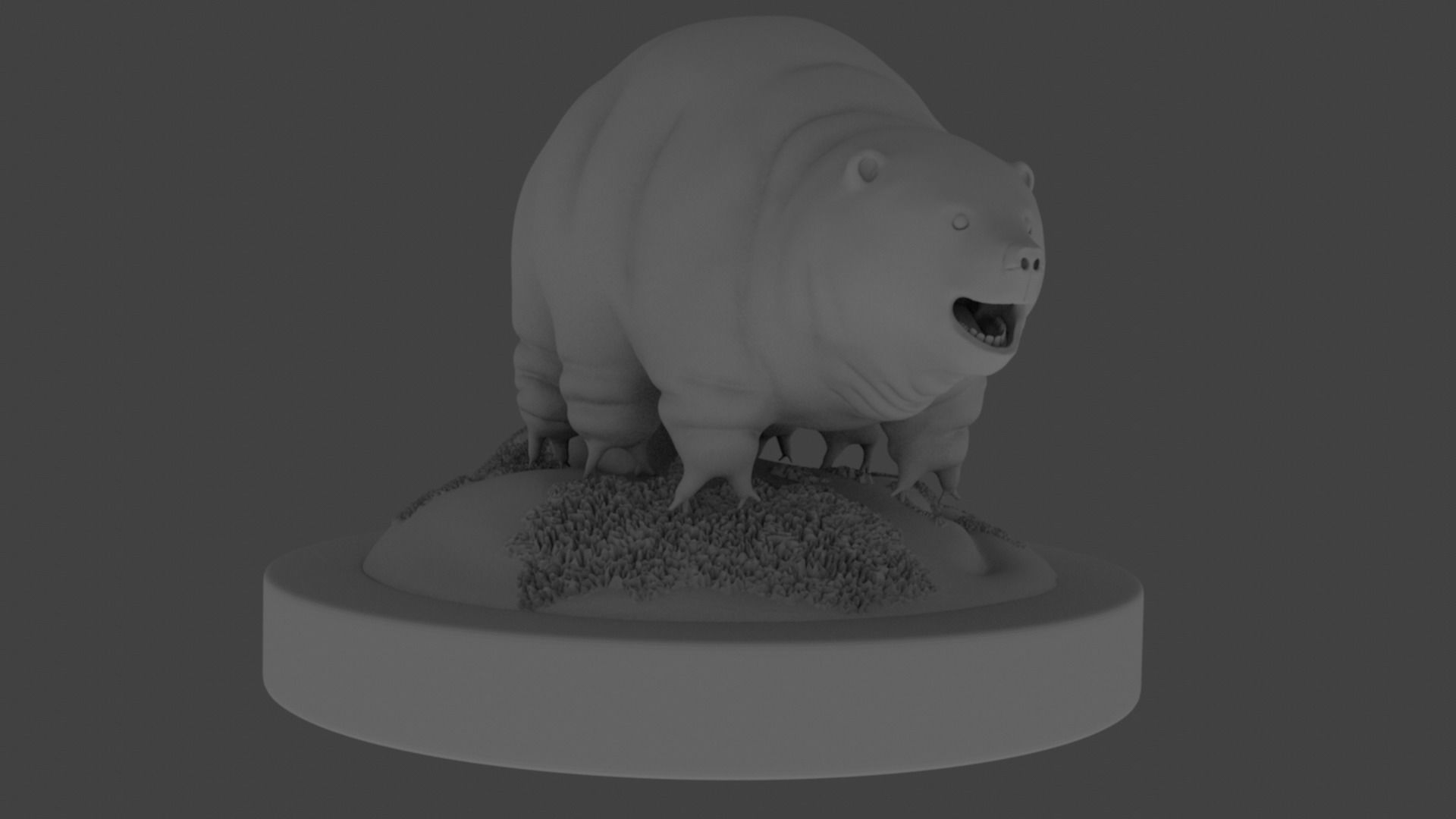 osigrado a arte tardigrada tardigrado oso agua tardioso esculturas imprecion 3d 3D print model - Mito3D