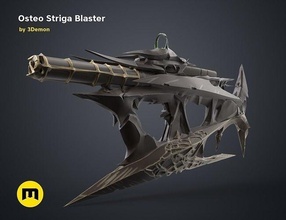 osteo striga blaster action destruction scifi weapon exotic submachine prop cosplay machine organic zombie shooter soldier assassin games toys 3d print model - Mito3D