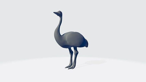 autruche 3d modèle prêt impression animal figure zoo 3dprint imprimable cadeau jouet art Jeux jouets 3d print model - Mito3D
