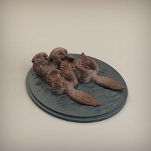 su samuru 3d baskı hayvan Aşk çift Şirin yaban hayatı Arkadaş gerçekçi heykel minyatür koleksiyon şekil oyuncak Evcil Hayvan deniz Su Sanat heykeller 3d print model - Mito3D