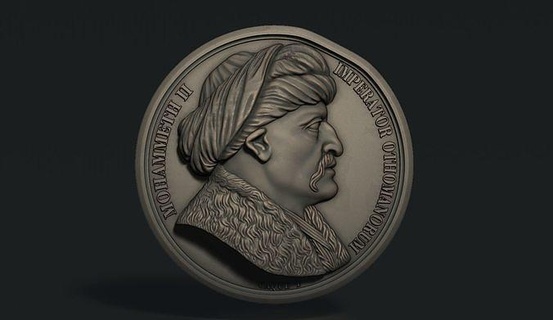 ottoman Empire dinde sultan mehmed ii han conquérant médailles cncmodel cncrelief cnc soulagement Mehmet turkiye médaille Roi 3d 2 art sculptures 3d print model - Mito3D