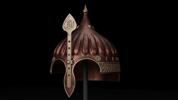 otomano capacete turco árabe 3d impressão cavaleiro persa Ramadã soldado decoração proteção arte velho casa acessórios 3d print model - Mito3D