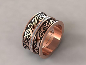 ottomano anello gioielli gioiello gemma oro stampabile moda d'oro anelli 3d print model - Mito3D
