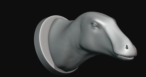 ouranossauro cabeça impressão 3d modelo imprimível dinossauro arte esculturas 3d print model - Mito3D