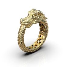 ouroboros ring dragon biting own tail jewelry zhulong coiled snake or oldest symbols modeling 3dring 3dprint gold rings 3d print model - Mito3D