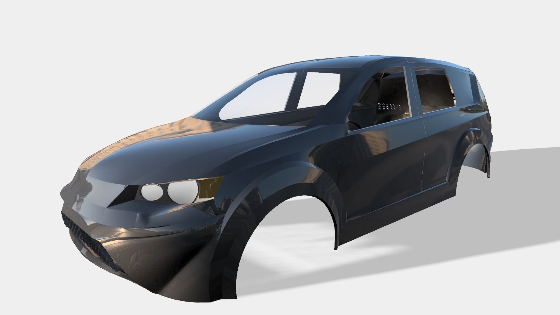 estrangeiro 2008 313mm roda base 2mm espessura carro automotivo esporte mitsubishi suv passatempo faça 3D print model - Mito3D