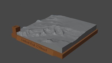outlook peak mountain landscape volcano terrain environment nature photogrammetry elevation dem science 3d print model - Mito3D