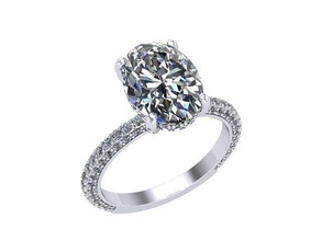 ov hidden halo ring diamond golden silver jewelry rings 3d print model - Mito3D