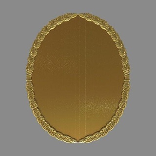 oval base laurel guirnalda oro plata imprimible insignias monedas medallas pedidos premios Arte 3d print model - Mito3D
