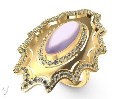 oval Cabochon elmas yüzük stl doğrulandı mücevher takı yazdırılabilir moda prototip oluşturma 3d cad şık tasarım Beyan tasarımcı klasik Solitaire nişan modaya uygun altın zarif düğün ovalkabochon Elmas yüzükler 3d print model - Mito3D